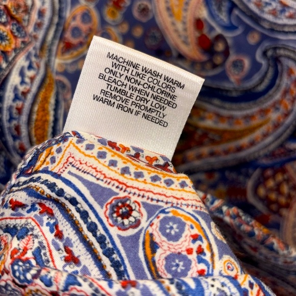 Cremieux Mens Paisley Button Down Shirt, men’s Size M, Cotton, Short Sleeve - Picture 6 of 6